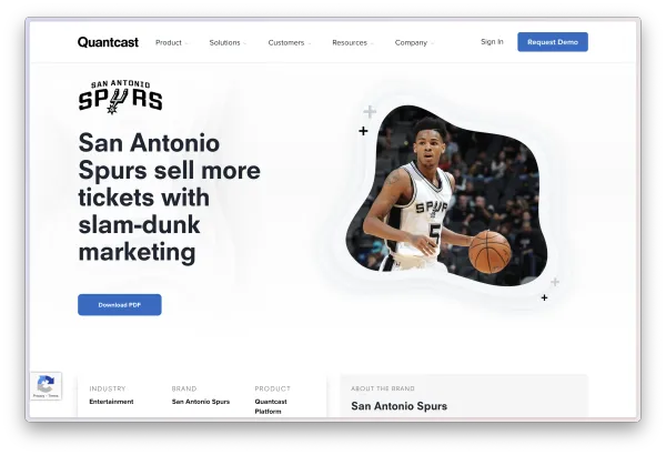 Spurs co-branded page